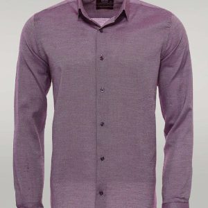Burgundy Patterned Long Sleeve Shirt