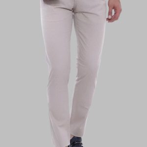5 Pockets Patterned Men Beige Pants