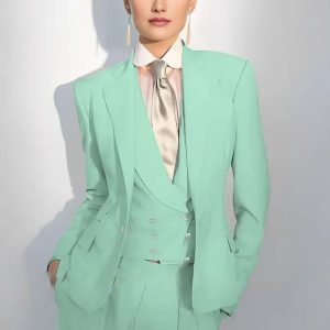 Women's Single Breasted 3 Piece Suit -Jacket, Vest And Pants For Formal Events Weddings, Cocktail Parties And Proms (Copy)