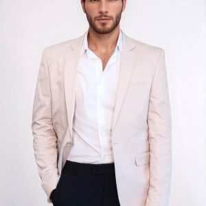 3 Pocket Single Button Cotton Grey Jacket