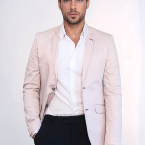 Patched Light Beige Blazer