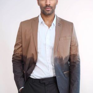 Slim Fit Cotton Brown Blazer
