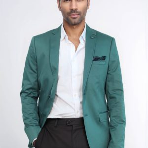 Modeled Cotton Green Blazer