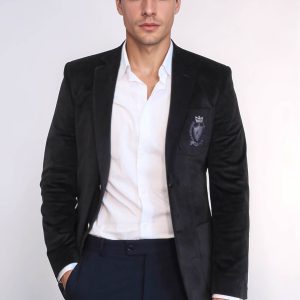 Bag Pocket Rigging Velvet Black Jacket