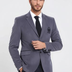 Pocket Flap Rigging Velvet Grey Jacket