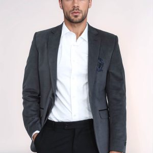 Pocket Flap Rigging Velvet Grey Jacket