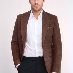 Brown Slim Fit Jacket For Men