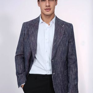 Slim Fit Patterned Sport Purple Men Blazer