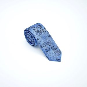 Solid Blue - Light Blue Small Paisley