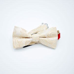 Bow Tie - Cream Brown Paisley