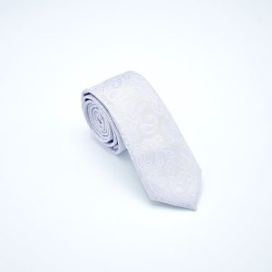 Solid Gray - Silver Small Paisley