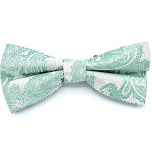 Bow Tie Green Collection - Mint Green Paisley