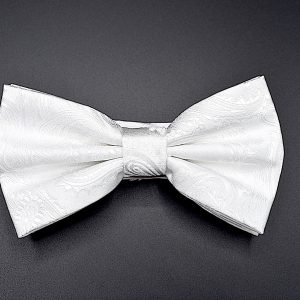 Bow Tie White Collection - White Paisley