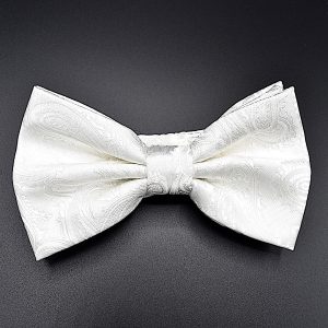 Bow Tie White Collection - Cream Paisley