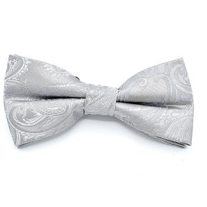 Bow Tie Gray Collection - Classic Silver Paisley