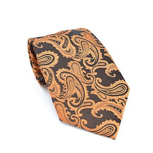 Solid Orange - Dark Orange Paisley