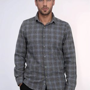 Plaid Dark Grey Men Lumberjack Shirt