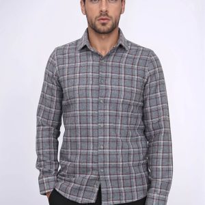 Checked Grey Men Lumberjack Shirt