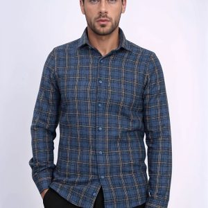 Plaid Navy Blue Men Lumberjack Shirt