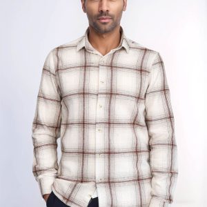 Plaid Light Brown Men Lumberjack Shirt