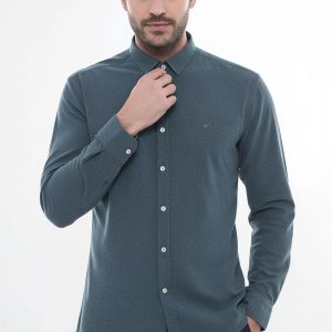 Patterned Wool Green Shirt