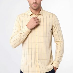 Yellow Plaid Men's Shirt
