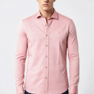 Pink Cotton Shirt For Men
