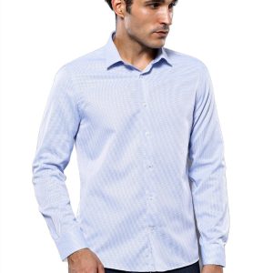 Dot Patterned Casual Blue Shirt