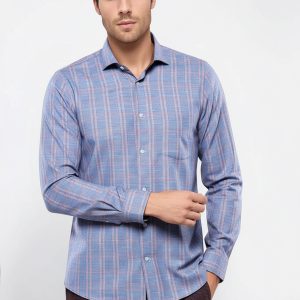 Casual Plaid Blue Shirt