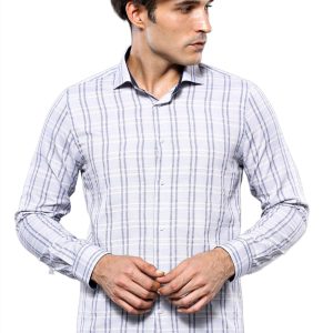Casual Plaid White Shirt