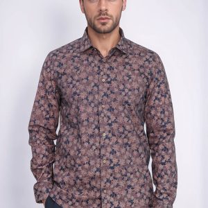 Bloom Patterned Brown Slim Fit Shirt