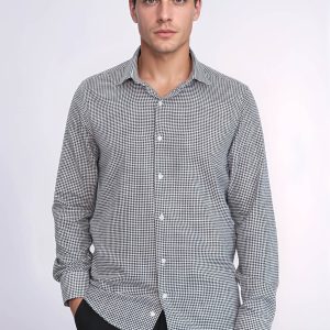 Houndstooth Pattern Black Men Shirt
