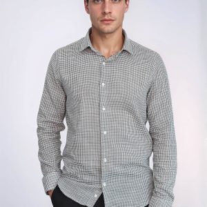 Houndstooth Pattern Green Men Shirt