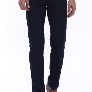 Cotton Navy Blue Men Pants