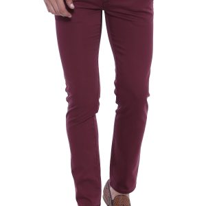 Patch Pocket Burgundy Men's Trousers