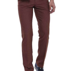 Dot Pockets Slim Fit Cotton Tan Men Pants