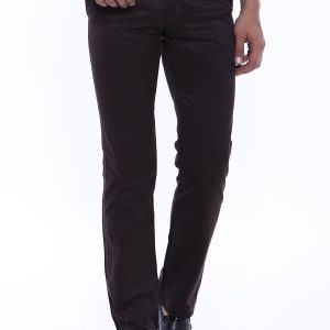 Canvas Pockets Cotton Dark Brown Men Pants