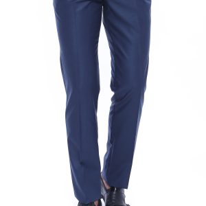 Navy Blue Slim Fit Plain Men Pants
