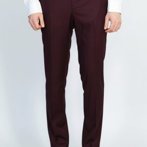 Plain Burgundy Men Trousers