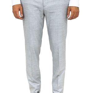 Slim Fit Textured Grey Men Trousers