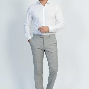 Plaid Grey Men Pants