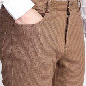 Slim Fit Cotton Light Brown Men Pants
