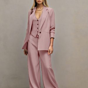 Personalized 3 Piece Office Suit With Vest Pants Chic Custom Style