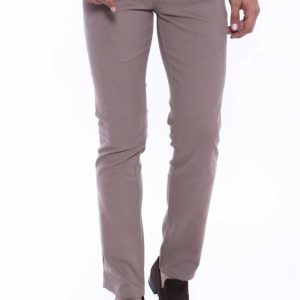 Gabardin Beige Men Pants