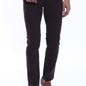 Gabardin Brown Men Pants