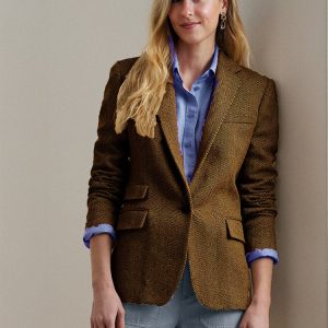 Women Classic Herringbone Blazer