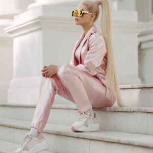 Women's Two-piece Satin Suit Chic And Elegant Woman Pant Suit Set Custom