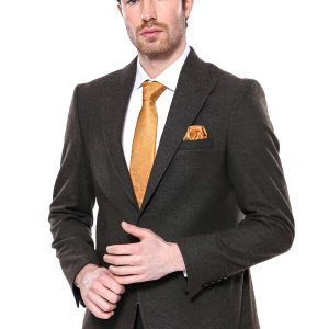 Peak Lapel Khaki Men's Blazer