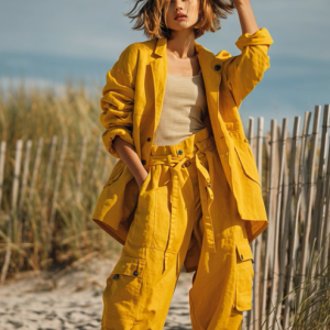 Luxury Comfort Airy Two-piece Linen Pant Sets