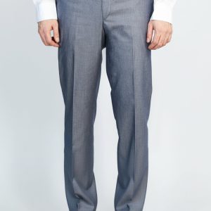 Men’s Steel Gray Classic Fit Fabric Trousers